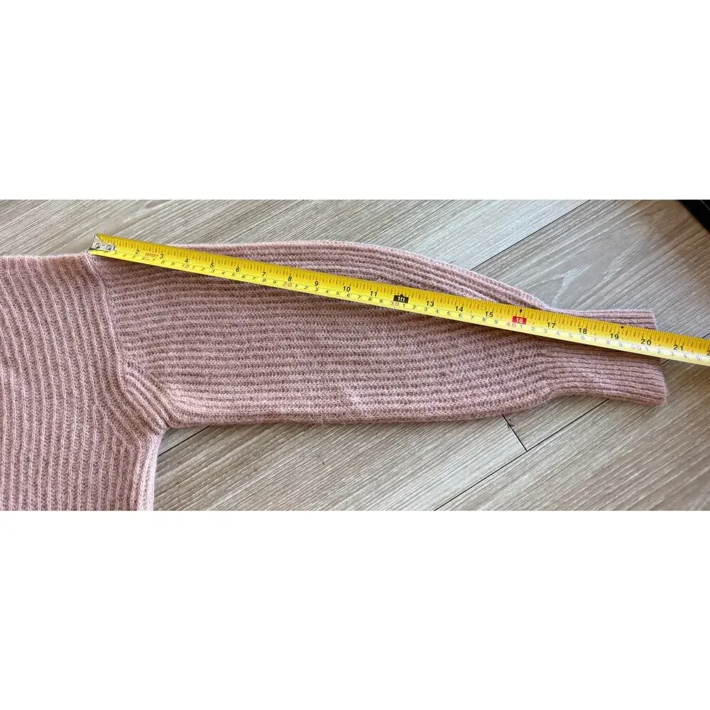 Everlane XS Alpaca Merino Wool Ribbed Crew Neck Sweater Tan